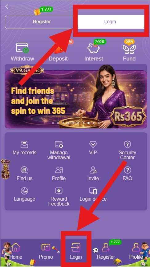 v9 game login - our team advice